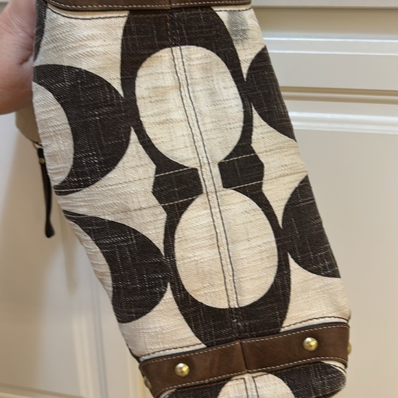 Coach large hobo bag 10795 Carly in brown & cream signature print - Picture 12 of 15